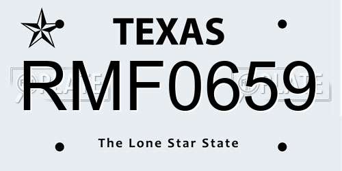 RMF0659 Texas License Plate