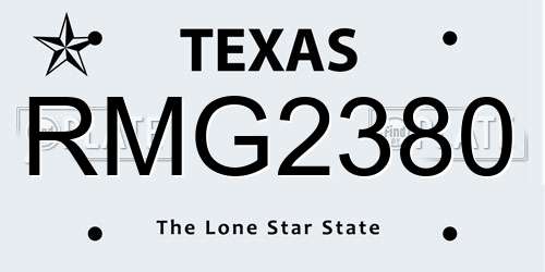 RMG2380 Texas License Plate