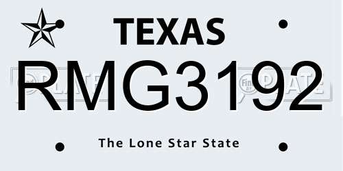 RMG3192 Texas License Plate