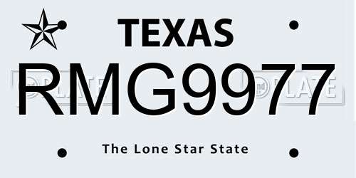 RMG9977 Texas License Plate
