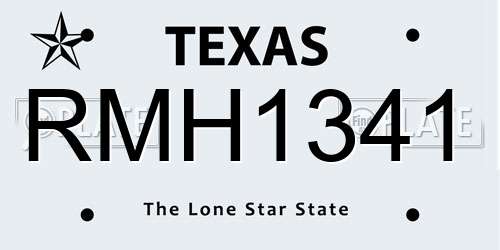 RMH1341 Texas License Plate