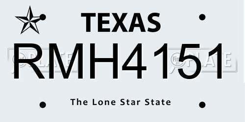RMH4151 Texas License Plate