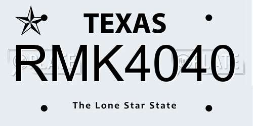 RMK4040 Texas License Plate