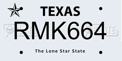 RMK664 Texas License Plate