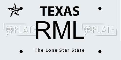 RML Texas License Plate