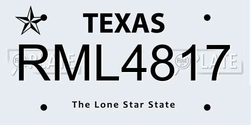 RML4817 Texas License Plate