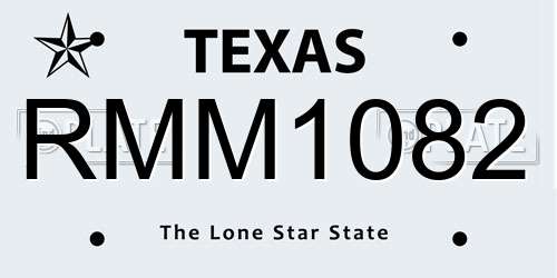 RMM1082 Texas License Plate