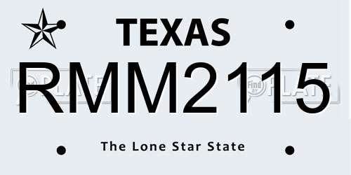 RMM2115 Texas License Plate
