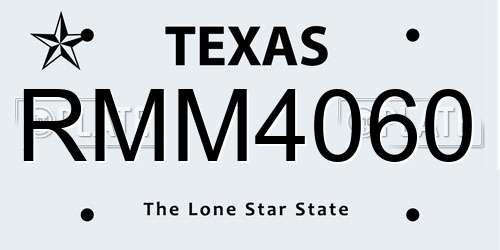 RMM4060 Texas License Plate