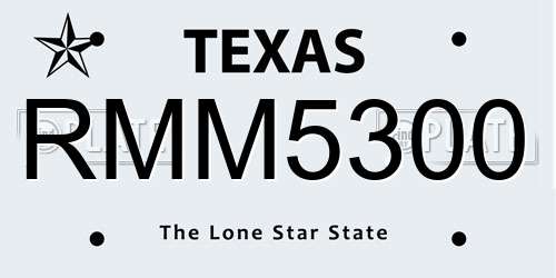RMM5300 Texas License Plate