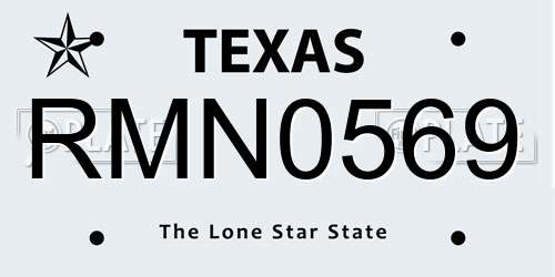 RMN0569 Texas License Plate
