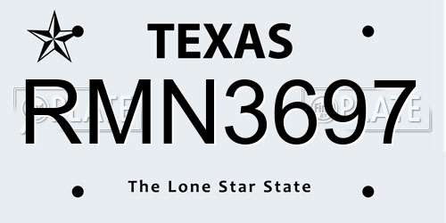 RMN3697 Texas License Plate