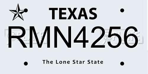 RMN4256 Texas License Plate