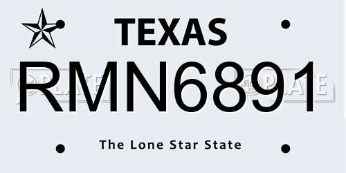 RMN6891 Texas License Plate