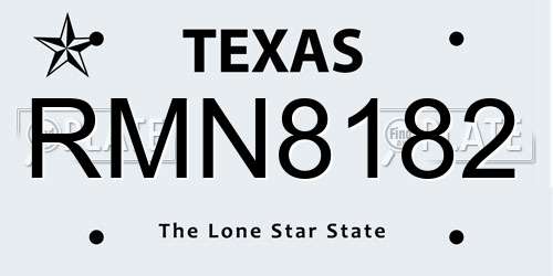 RMN8182 Texas License Plate
