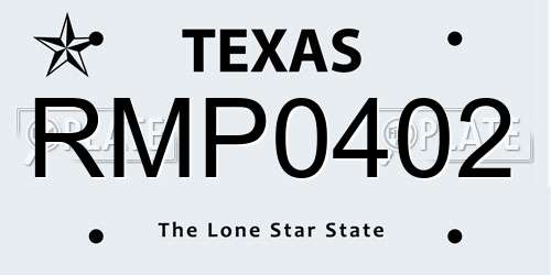 RMP0402 Texas License Plate