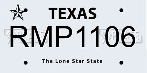 RMP1106 Texas License Plate