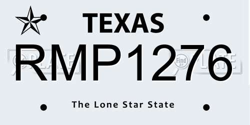 RMP1276 Texas License Plate