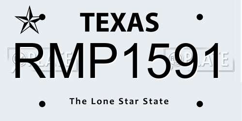 RMP1591 Texas License Plate