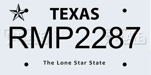 RMP2287 Texas License Plate