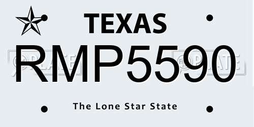 RMP5590 Texas License Plate