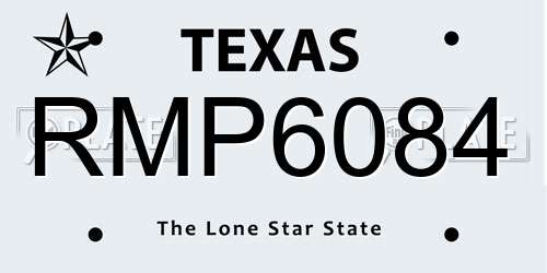 RMP6084 Texas License Plate