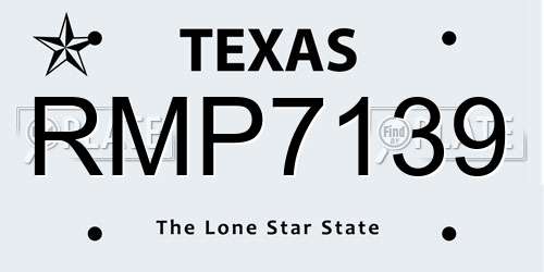 RMP7139 Texas License Plate