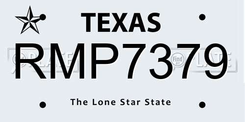 RMP7379 Texas License Plate