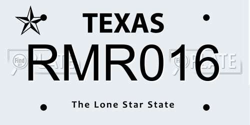 RMR016 Texas License Plate