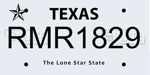 RMR1829 Texas License Plate