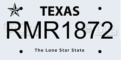 RMR1872 Texas License Plate