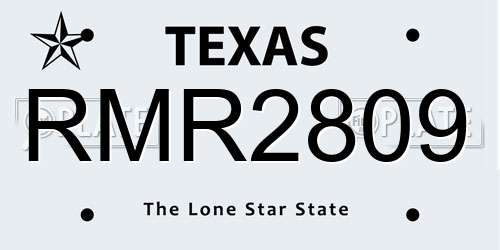 RMR2809 Texas License Plate