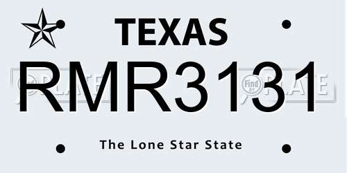 RMR3131 Texas License Plate