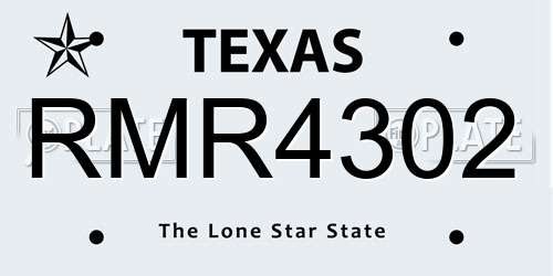 RMR4302 Texas License Plate