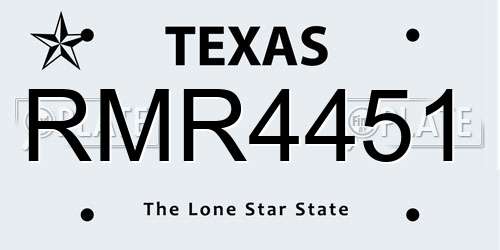RMR4451 Texas License Plate