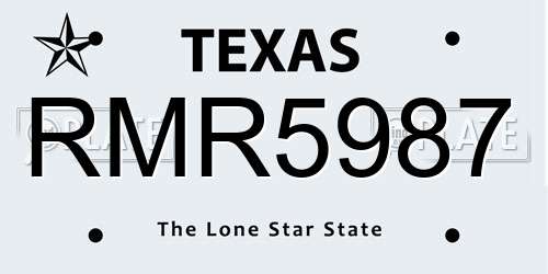RMR5987 Texas License Plate