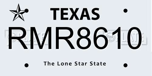 RMR8610 Texas License Plate