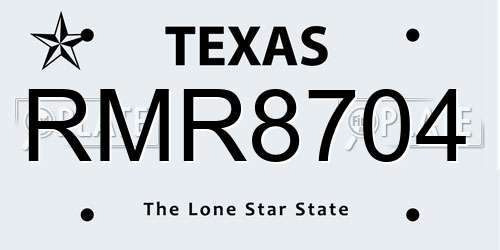 RMR8704 Texas License Plate