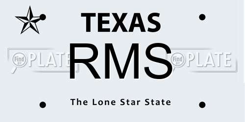 RMS Texas License Plate