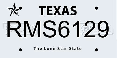 RMS6129 Texas License Plate