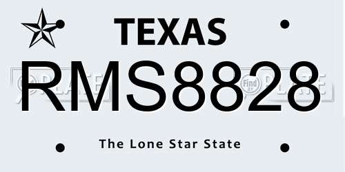 RMS8828 Texas License Plate