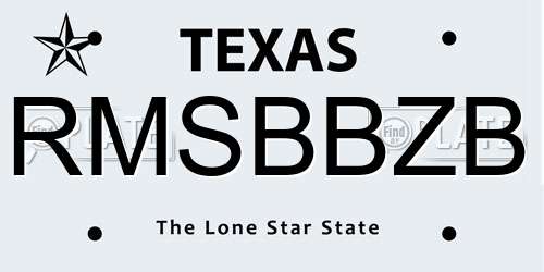 RMSBBZB Texas License Plate