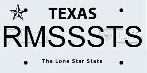 RMSSSTS Texas License Plate