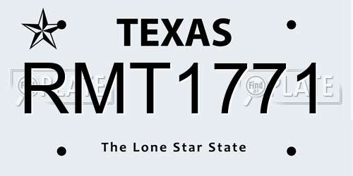 RMT1771 Texas License Plate