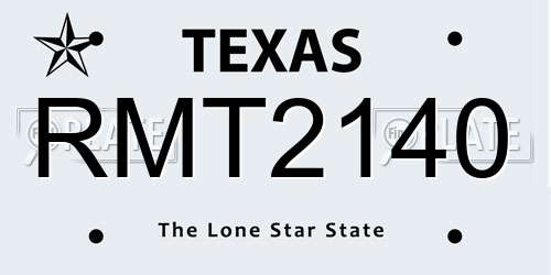 RMT2140 Texas License Plate