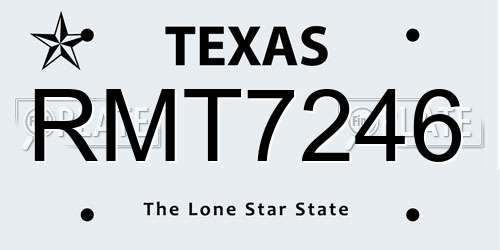 RMT7246 Texas License Plate