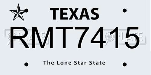 RMT7415 Texas License Plate