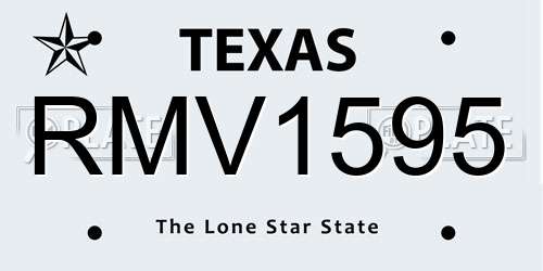 RMV1595 Texas License Plate