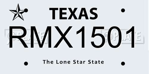 RMX1501 Texas License Plate