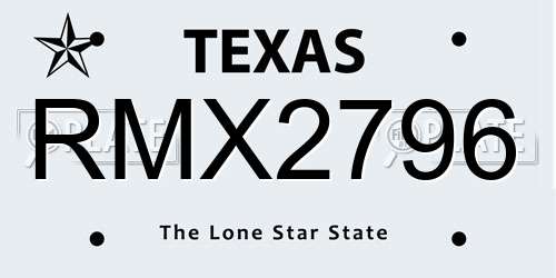 RMX2796 Texas License Plate